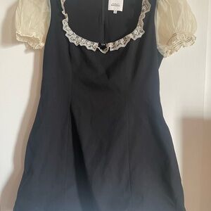 Reformation Black Dress with Cream Brand Label